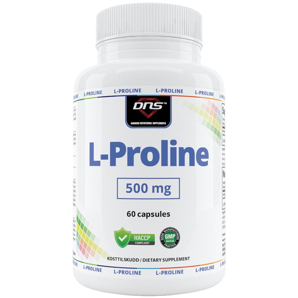 L-Proline - 500 mg - 60 kapsler