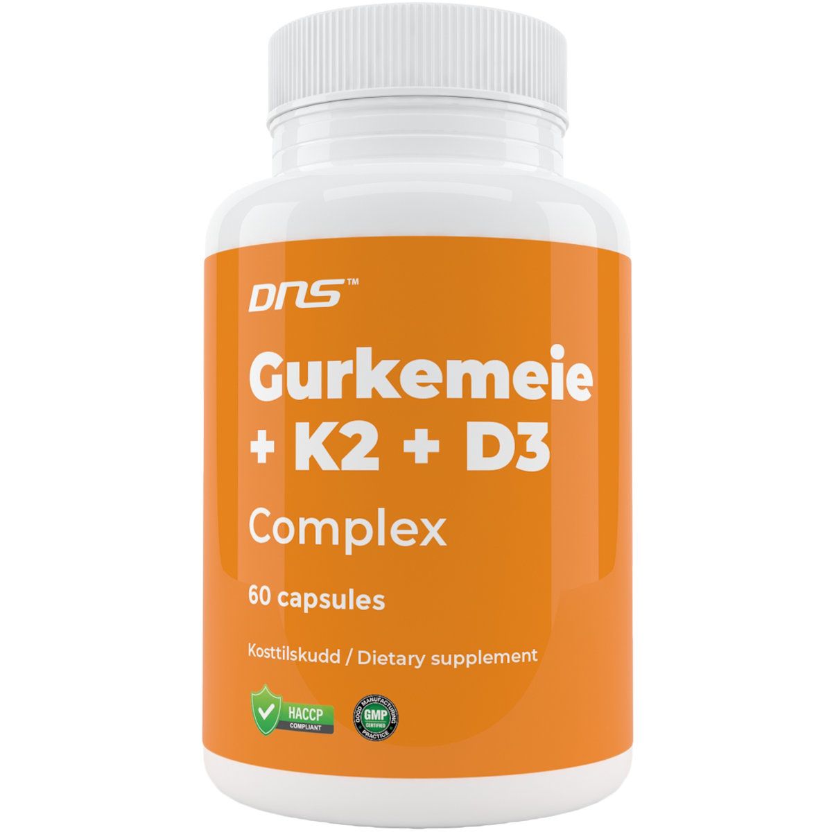 Gurkemeie + K2 + D3 - 60 kapsler