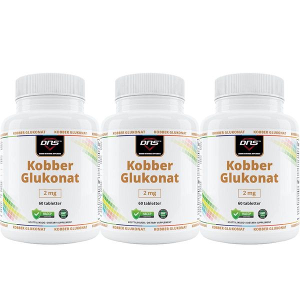 Hovedbilde 3-pack Kobber Glukonat 2 mg - 3 x 60 tabletter