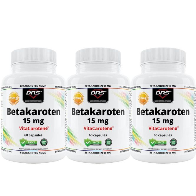 Hovedbilde 3-pack Betakaroten 15 mg - 3 x 60 kapsler