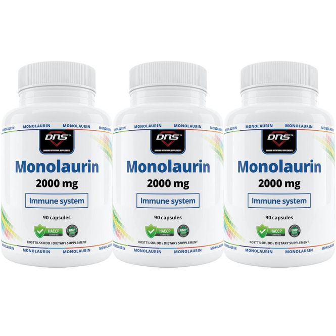 Hovedbilde 3-pack Monolaurin - 500 mg - 3 x 90 kapsler