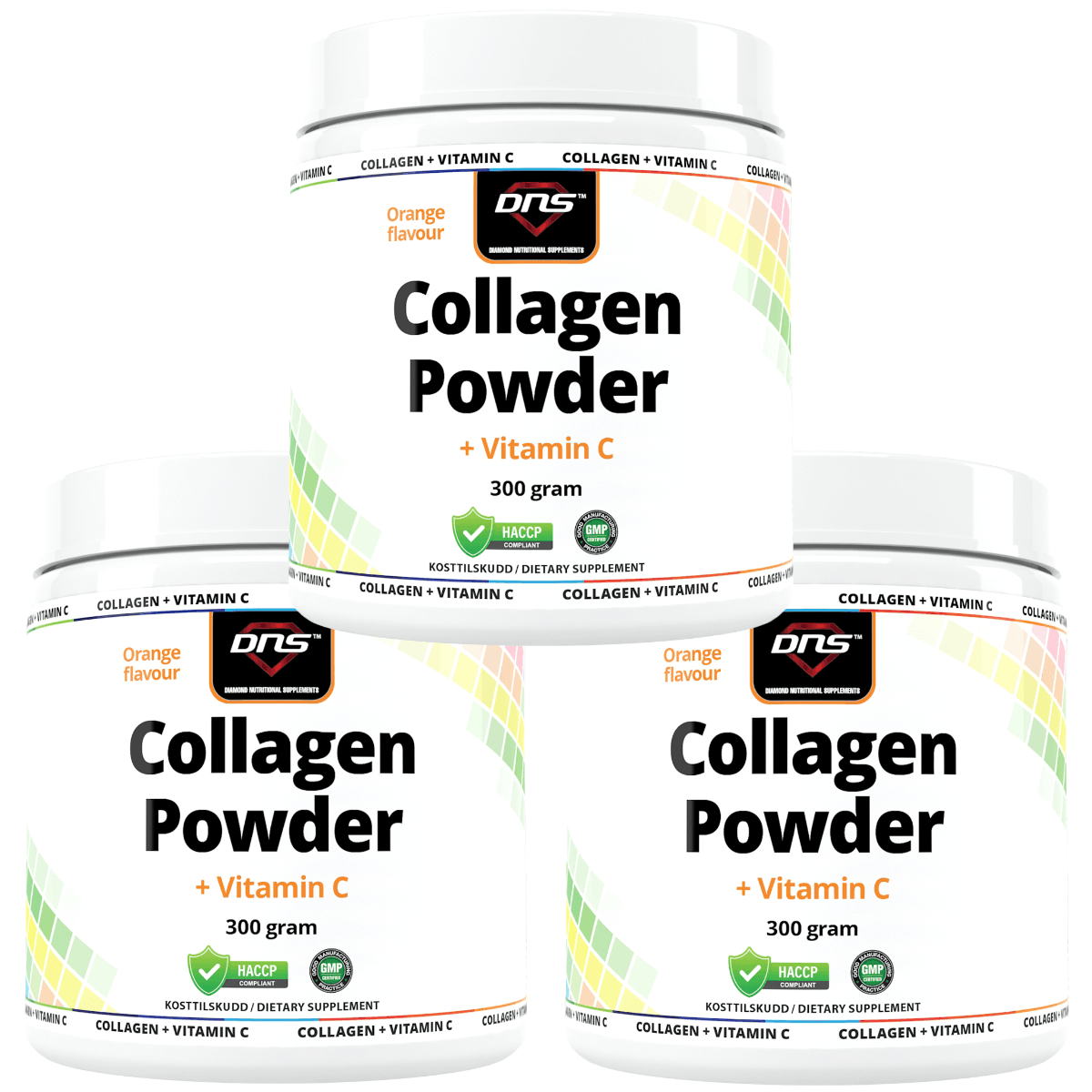 3-Pack Collagen Powder Orange + Vitamin-C - 300g