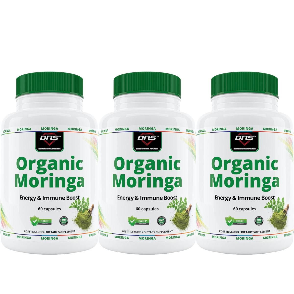 3-pack Økologisk Moringa - 3 x 60 kapsler