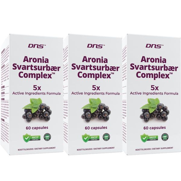 3-pack Aronia Svartsurbær Complex™ - 3 x 60 kapsler