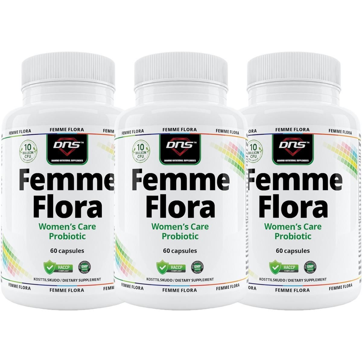 3-pack Femme Flora - Women's Care Probiotic - 3 x 60 kapsler