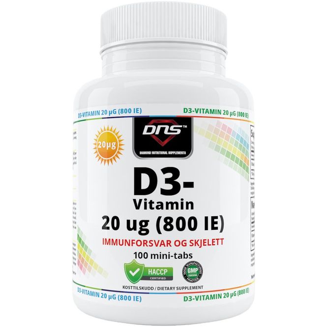 Hovedbilde D3-Vitamin 20µg - 100 tabs