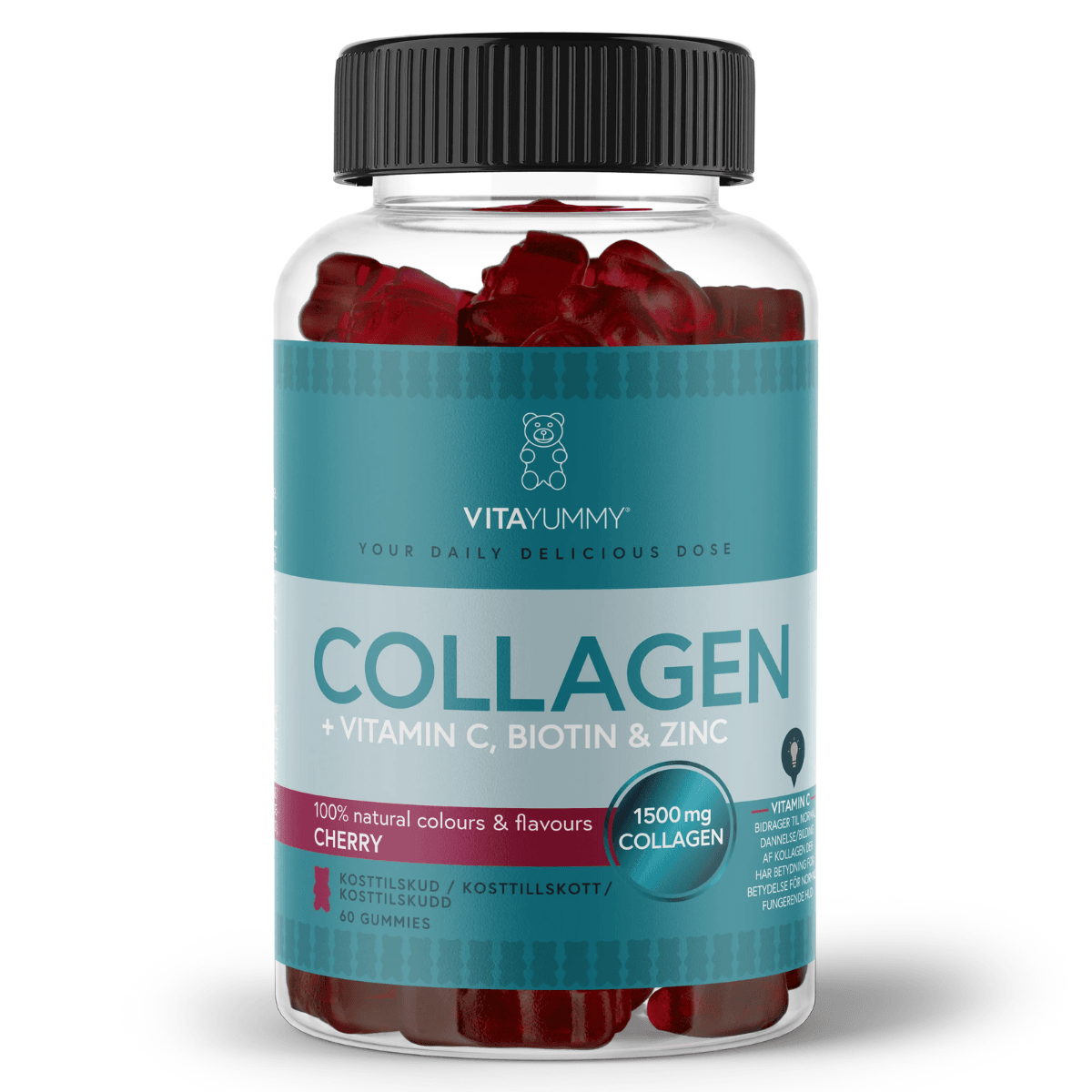 Kollagen Vitaminbjørner (Cherry) - 60 stk