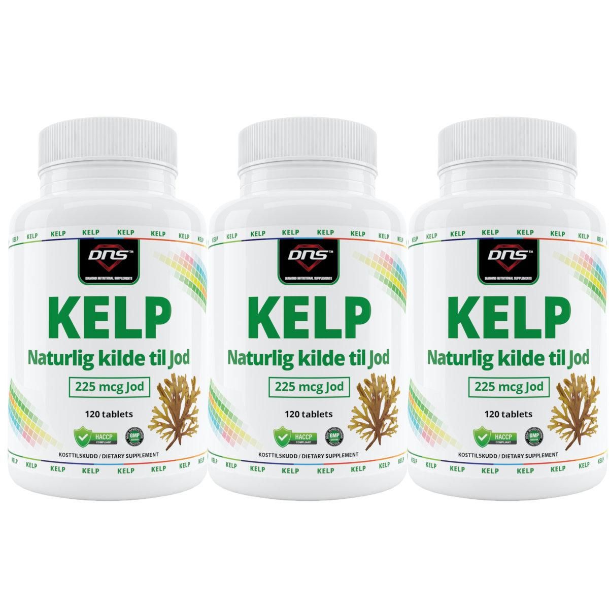 3-pack Kelp - 225 mcg Jod - 120 tabletter